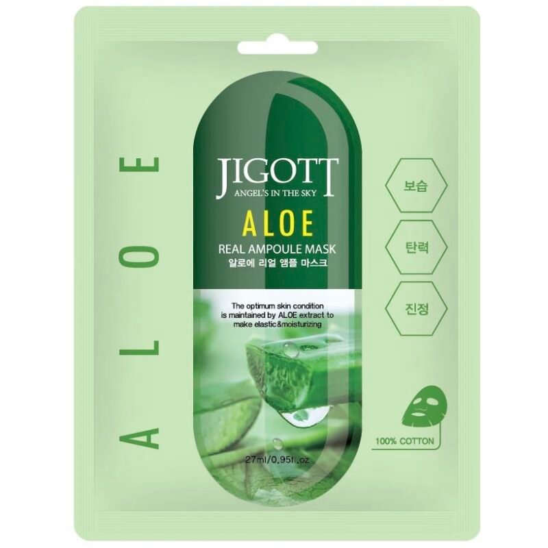 Jigott lakštinė veido kaukė su alavijo ekstraktu, 27ml