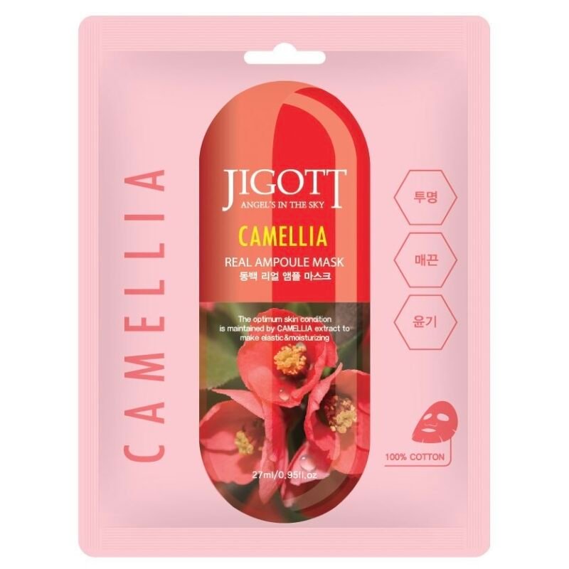 Jigott lakštinė veido kaukė su kamelijos ekstraktu, 27ml