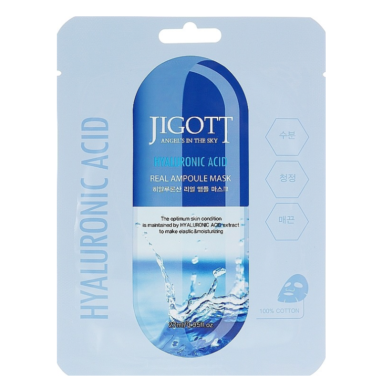Jigott lakštinė veido kaukė su hialurono rūgštimi, 27ml