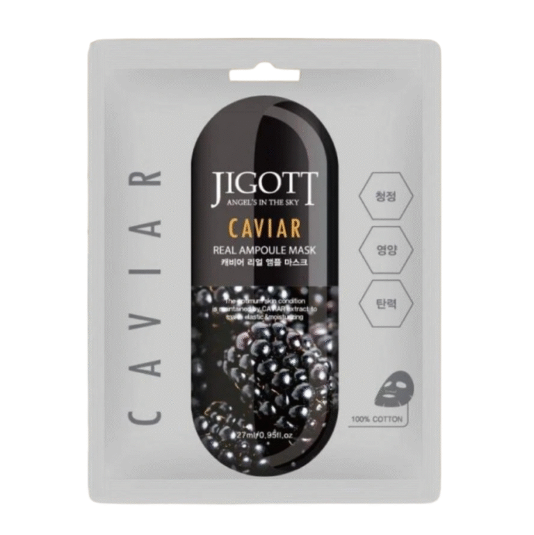 veido kaukė su ikrų ekstraktu „Caviar Real Ampoule Mask“