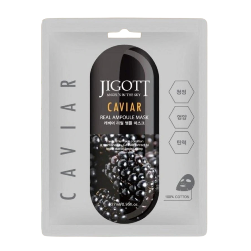 veido kaukė su ikrų ekstraktu „Caviar Real Ampoule Mask“