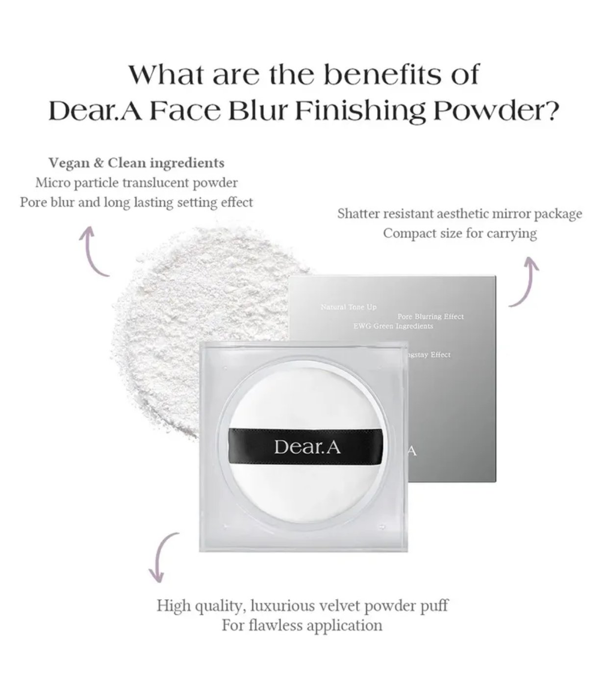 Dear.A biri fiksuojanti pudra Face Blur Finishing Powder