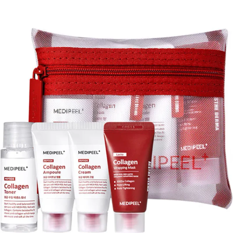 Medi-Peel Red Lacto Collagen Skin Care Trial Kit veido priežiūros rinkinys
