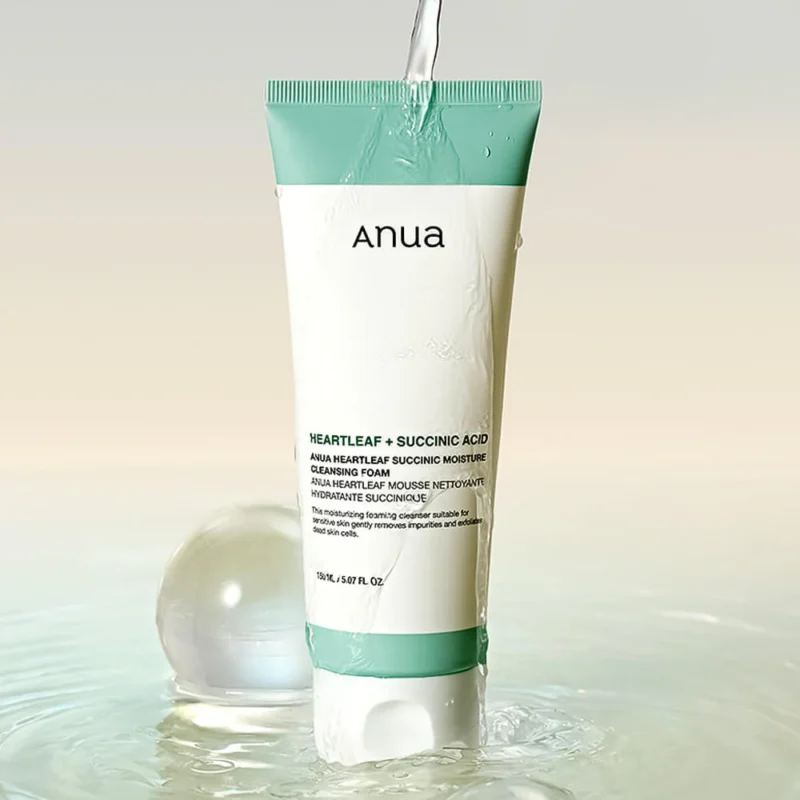 Anua Heartleaf Succinic Moisture Cleansing Foam veido prausiklis, 150 ml