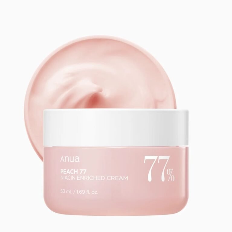 Anua Peach 77% Niacin Enriched Cream drėkinamasis ir skaistinantis veido kremas su persikų ekstraktu, 50 ml