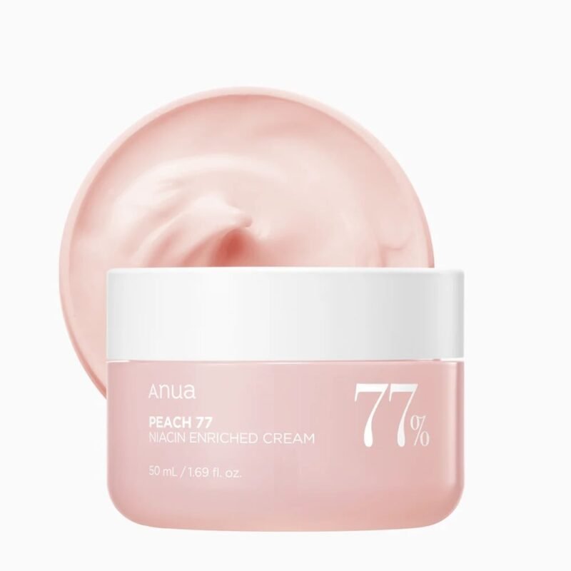 Anua Peach 77% Niacin Enriched Cream drėkinamasis ir skaistinantis veido kremas su persikų ekstraktu, 50 ml