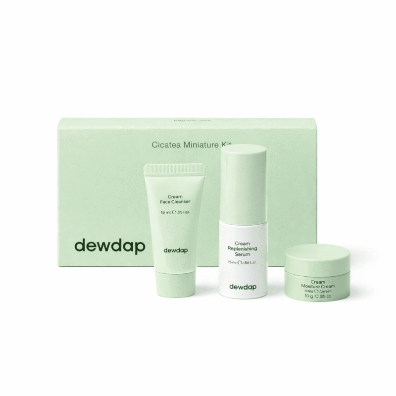 DEWDAP Cicatea Miniature KIT raminantis mini rinkinys jautriai odai, 15 ml, 15 ml, 10 g