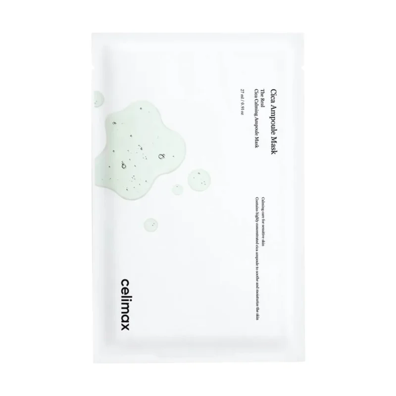 Celimax The Real Cica Calming Ampoule Mask raminamoji lakštinė veido kaukė su cica, 27 ml