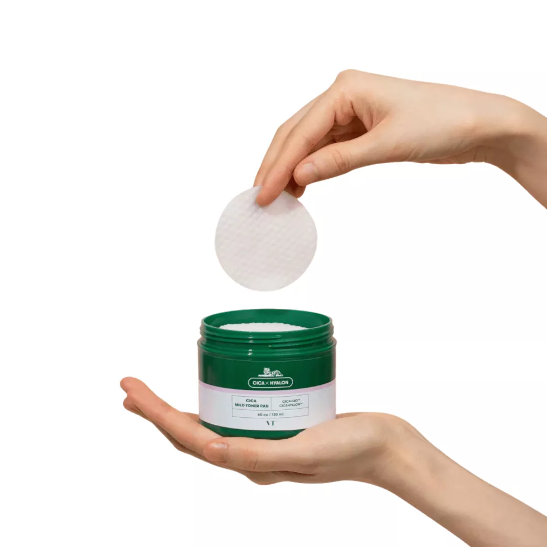 VT Cosmetics VT Cica Mild Toner Pad raminančios toniko servetėlės, 60 vnt - Vaizdo 3