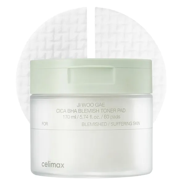 Alternative view of Celimax Ji Woo Gae Cica BHA Blemish Toner Pad eksfolijuojantys toniko padeliai su BHA, 60 vnt.