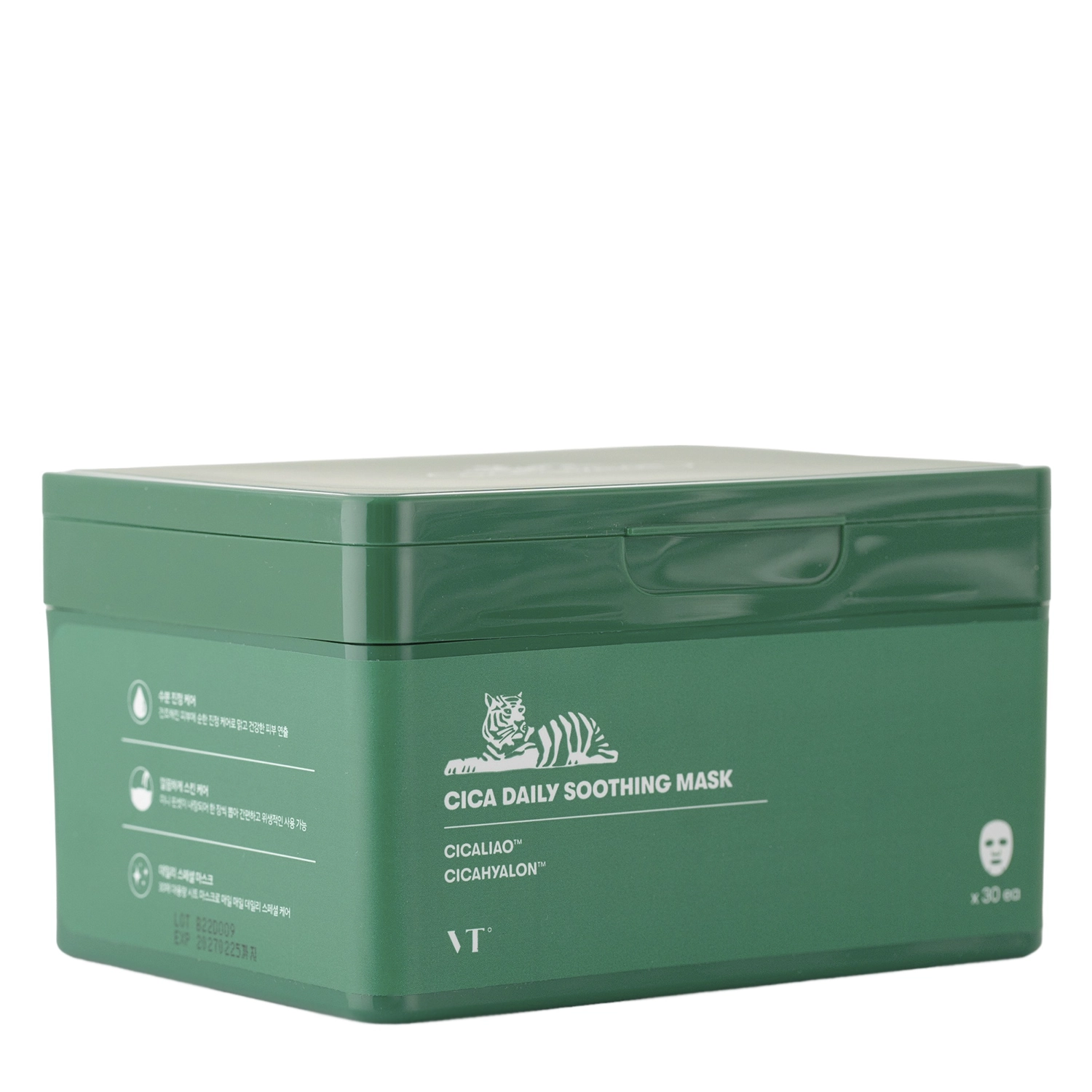 VT Cosmetics Cica Daily Soothing Mask raminančios lakštinės veido kaukės, 30 vnt