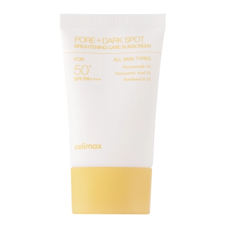 Celimax Pore + Dark Spot Brightening Care Sunscreen šviesinantis apsauginis kremas nuo saulės SPF, 50 ml