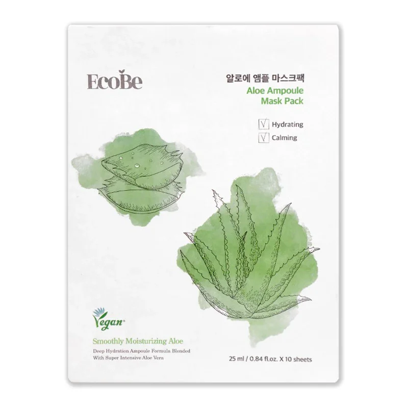 Alternative view of EcoBe Aloe Ampoule Mask Pack veido kaukė su alaviju, 25 ml