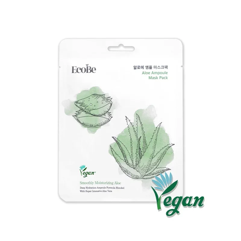 EcoBe Aloe Ampoule Mask Pack veido kaukė su alaviju, 25 ml