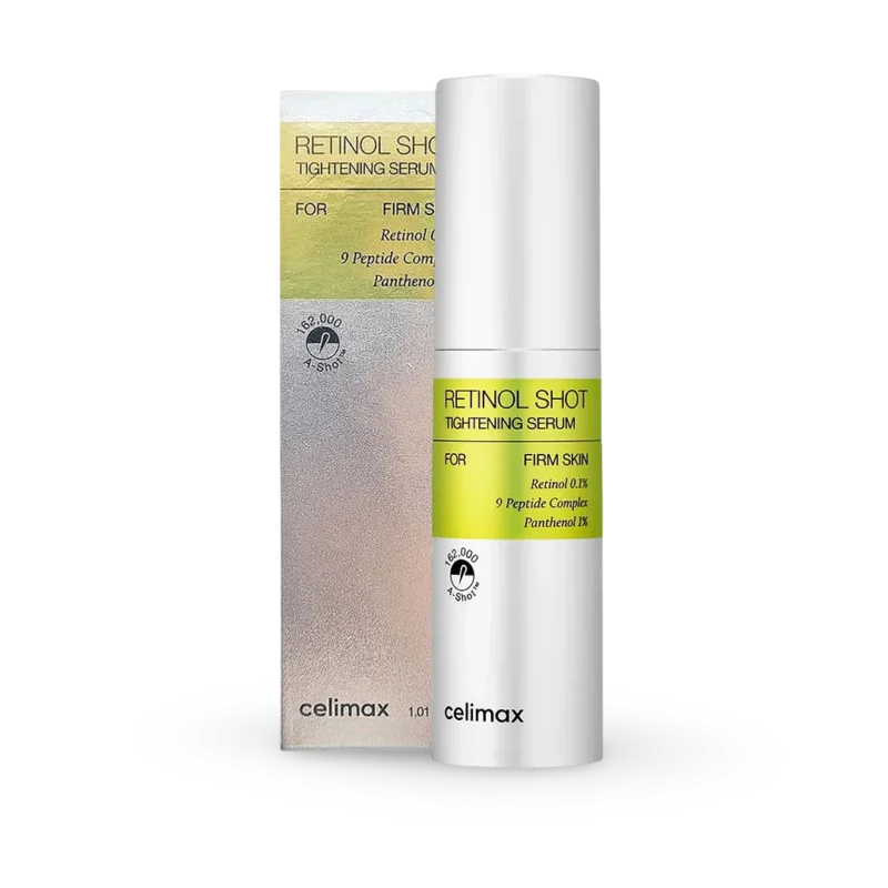 Celimax The Vita A Retinol Shot Tightening Serum stangrinamasis naktinis veido serumas su retinoliu, 30 ml