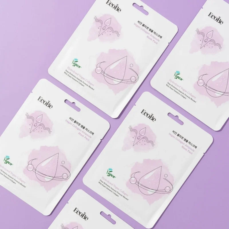 Alternative view of EcoBe Vegan Collagen Ampoule Mask Pack veido kaukė su veganišku kolagenu, 25 ml