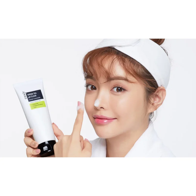 Alternative view of COXIR Green Tea pH Clear Foam Cleanser putojantis veido prausiklis, 150 ml