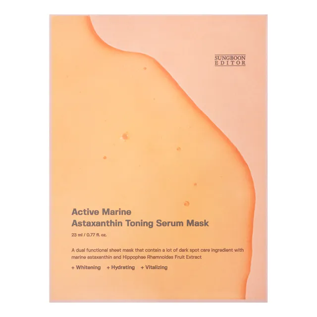 Sungboon Editor Active Marine Astaxanthin Toning Serum lakštinė veido kaukė, 1 vnt.