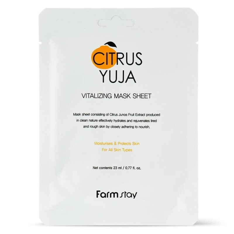 Farmstay Citrus Yuja Vitalizing Mask lakštinė veido kaukė, 23 ml
