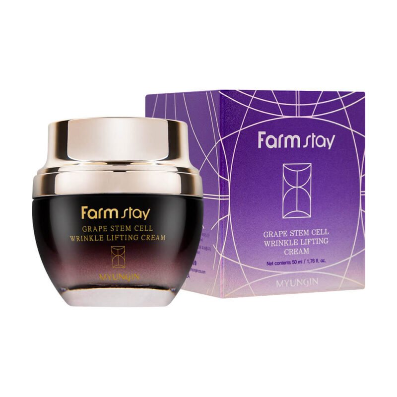 Farmstay Grape Stem Cell Wrinkle Lifting Cream priešraukšlinis veido kremas, 50 ml