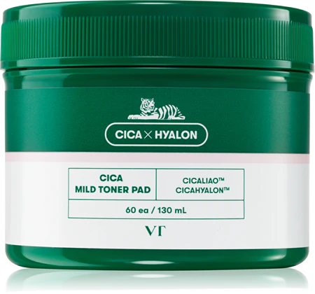 VT Cosmetics Cica Toner Pad raminamieji tonizuojantys diskeliai su azijinės centelės ekstraktu, 130 ml